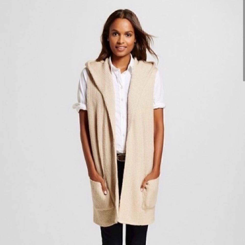 Merona Sleeveless Tan Cardigan Medium